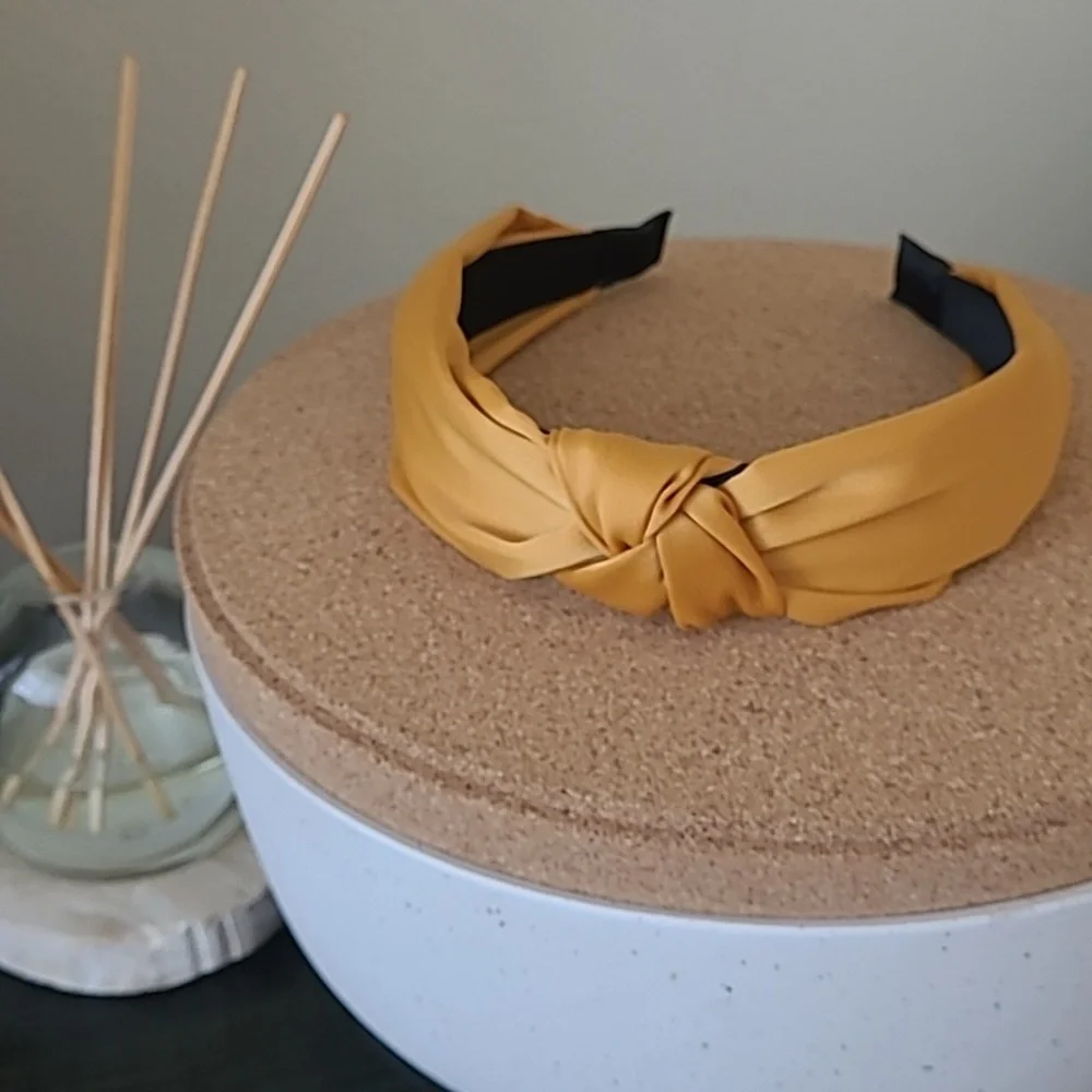 Satin wrapped knotted headband